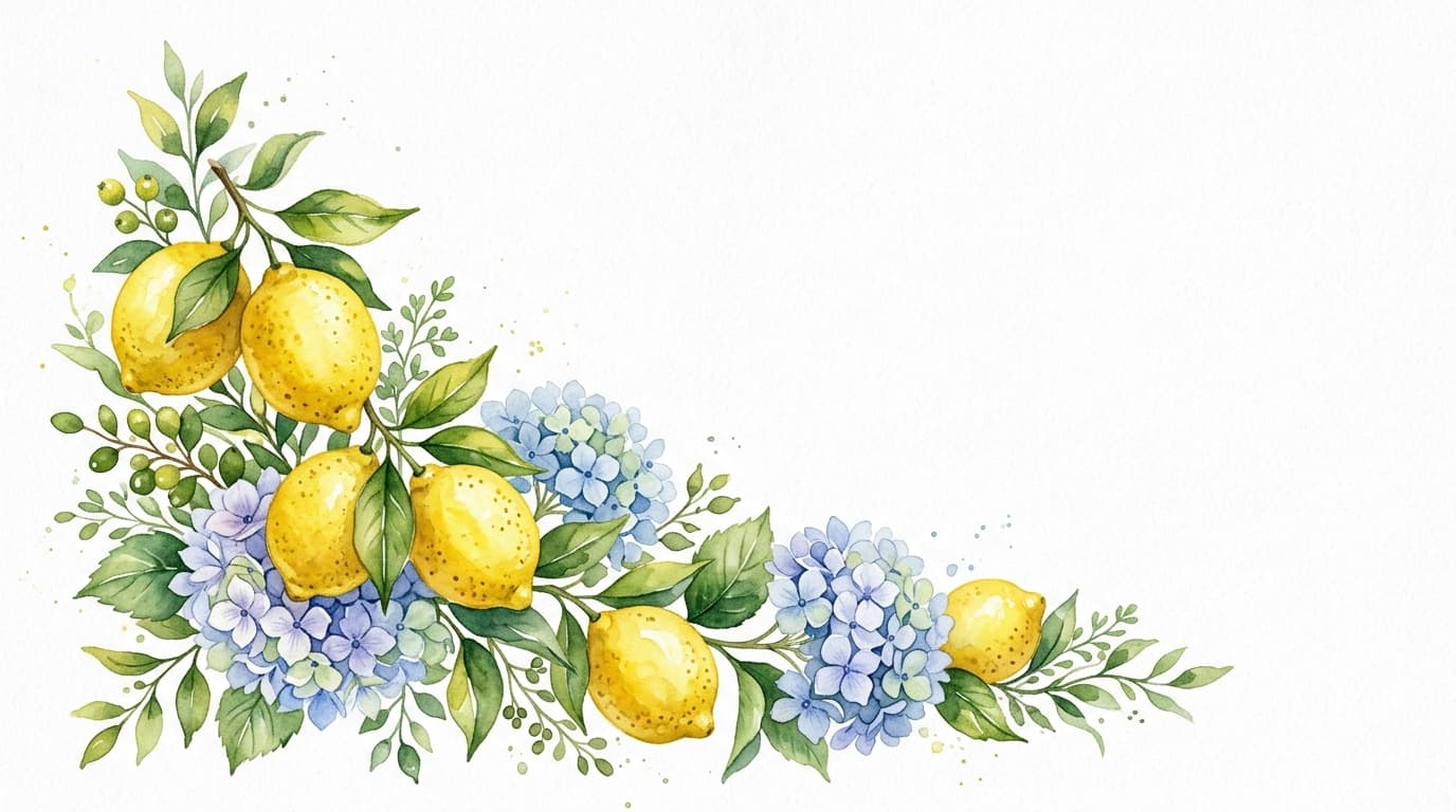 Hydrangeas and Lemons